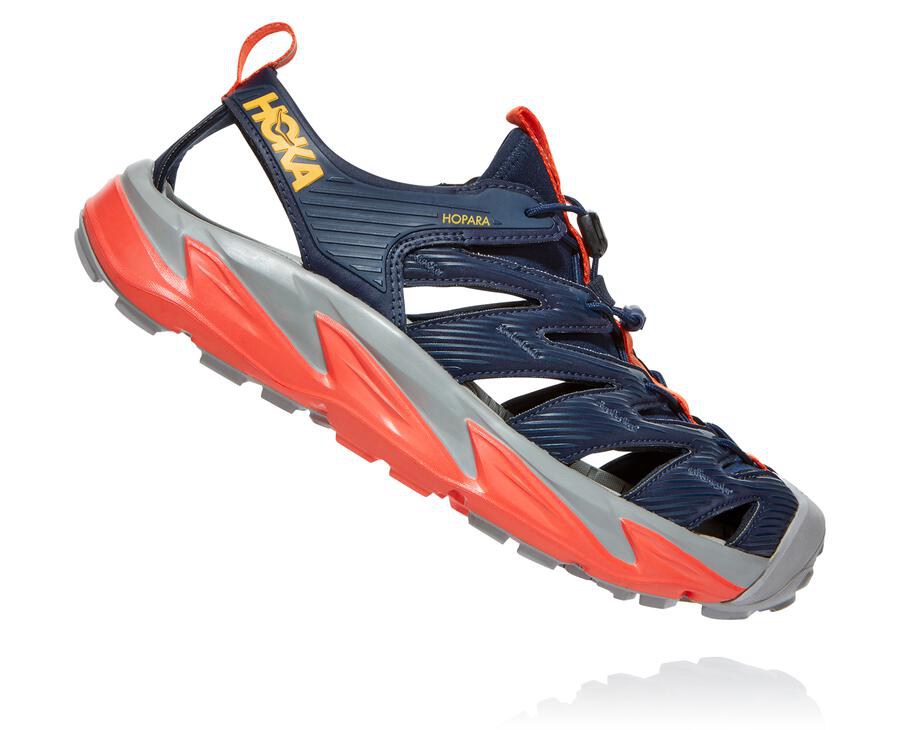 Hoka One One Mens Sandals - Hopara - Black/Red - PQJT20176